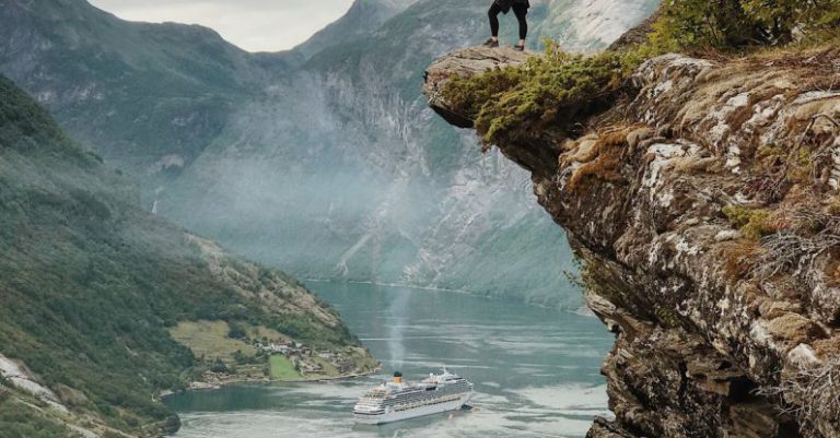 Adventure - Woman Standing on the Cliff